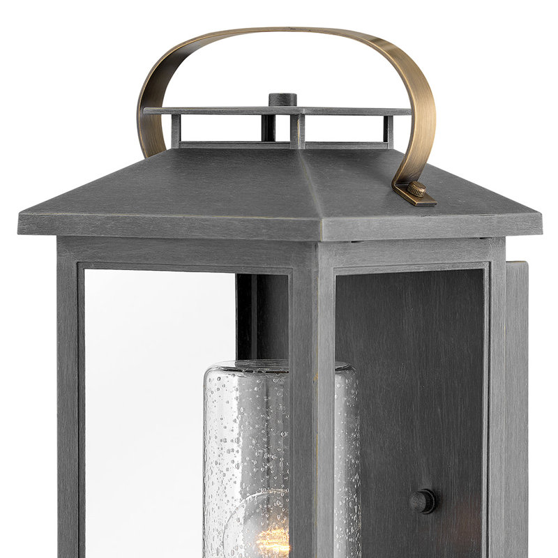 Large Wall Mount Lantern, Ash Bronze, 17.5" H x 8.25" W x 8.75" D