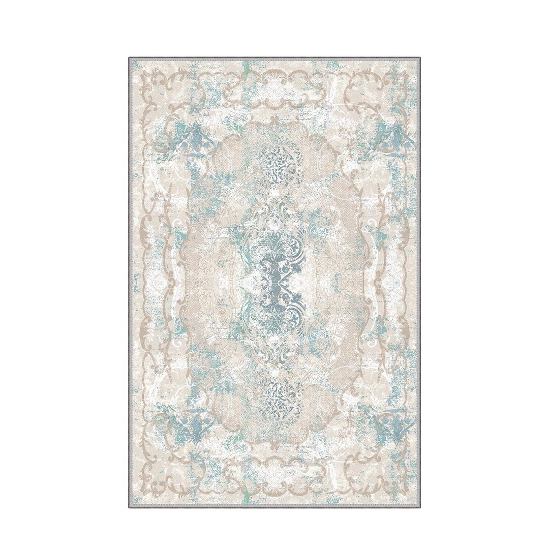 Flachgewebe-Teppich Karen in Blau/Beige