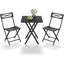 Ensemble bistro 3 pièces pour patio, mobilier d'extérieur pliant avec structure en acier de qualité supérieure, ensemble de chaises de jardin et de balcon portatif, noir-1592092966
