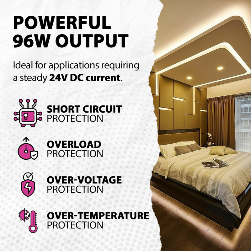Pilote à DEL 24 V CC Ciata Lighting - Transformateur d'alimentation électronique silencieux - à intensité variable, idéal pour les lumières à DEL et plus encore