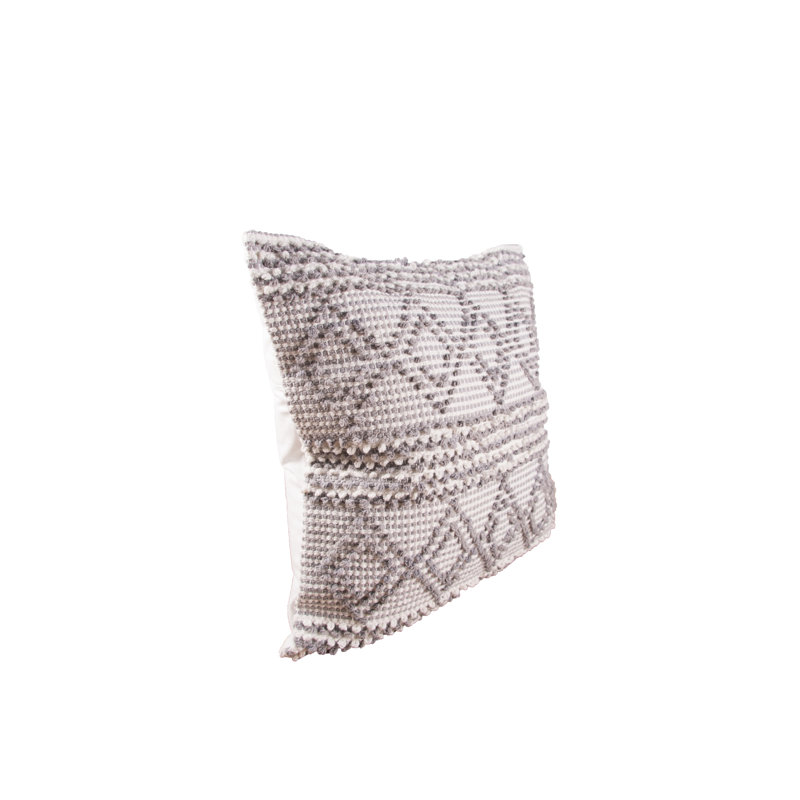 Trinity Sky Geometric Woven Square Throw Pillow, Gray