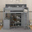 Lit mezzanine simple avec tablettes et garde-robe-1270372112