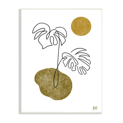 «Tropical Monstera Palms», dessin abstrait de ciel désert noir, estampe numérique, art texturé par Birch & Ink