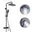 Système de douche en laiton exposé avec pomme de douche à effet pluie 11,81 x 7,48 po, robinet de douche à main et de baignoire à 3 modes, ensemble de robinet de salle de bain à 3 fonctions avec valve brute-79558309
