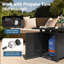 Table de foyer d'extérieur noire 30 po de largeur 2 po 1, table de foyer au gaz propane carrée certifiée CSA de 50 000 BTU avec brûleur en acier inoxydable, couvercle, pierres de lave et couvercle imperméable