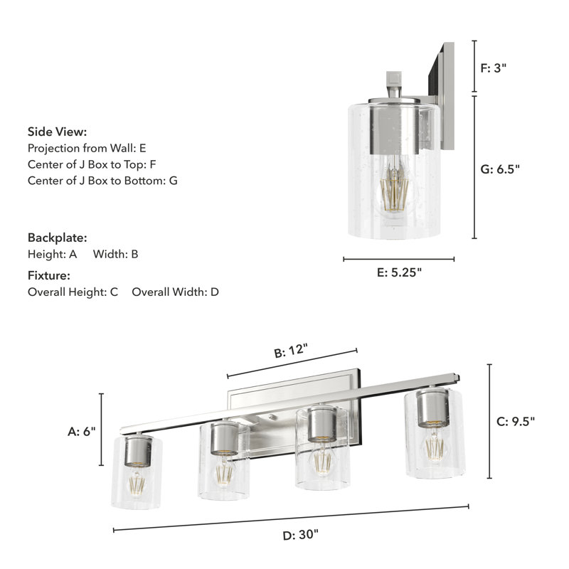 Kerrison 4 - Light Dimmable Vanity Light, Brushed Nickel