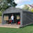 10'X20' Heavy-Duty Dark Grey Carport With Reinforced Galvanized Steel Frame