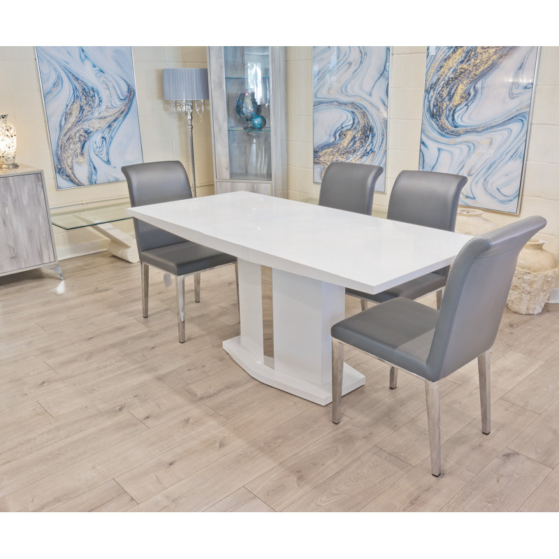 Edmunds 4 - Person Butterfly Leaf Dining Set, Grey