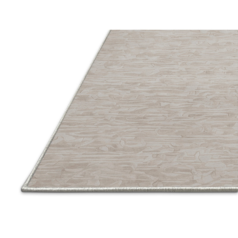 Tapis beige soyeux et moelleux, Rectangle 8 pi x 12 pi