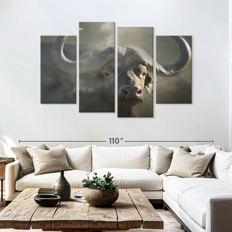 Brampt Cape Buffalo, 54" H x 84" W