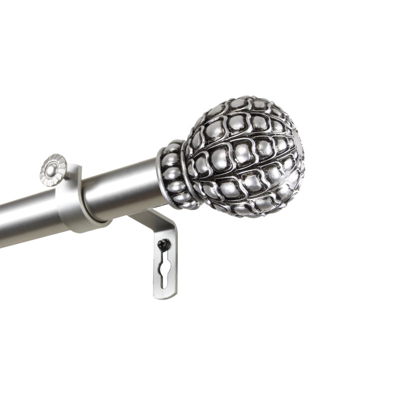 Tringle à rideaux simple Batton pod, Nickel satiné