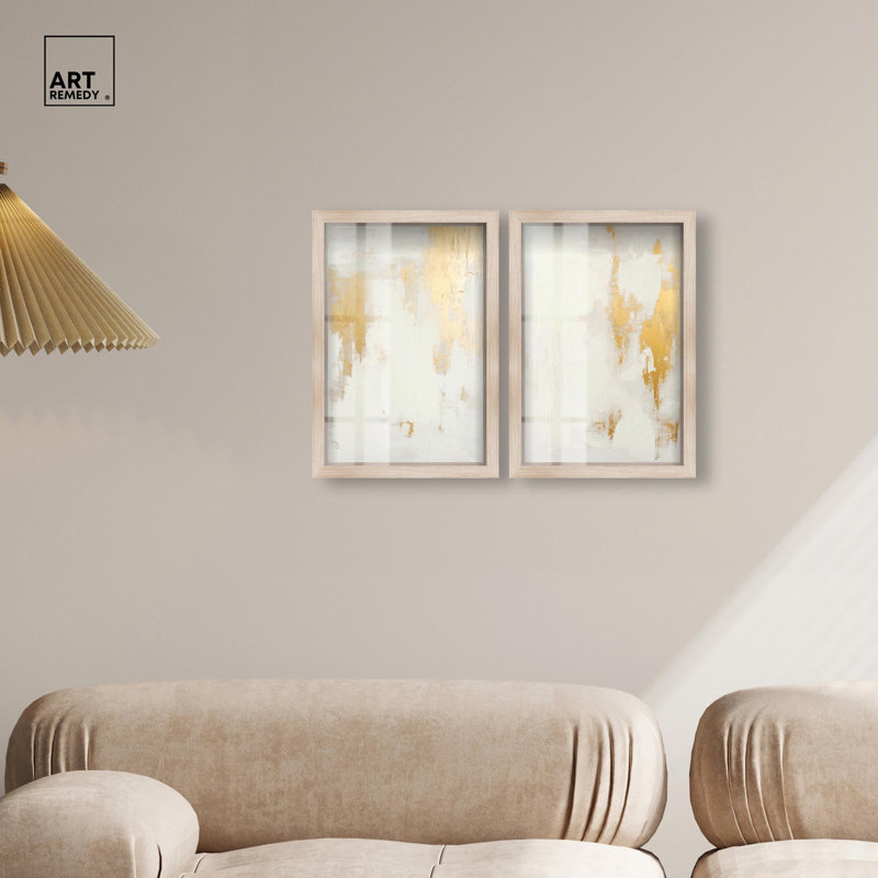 Tranquility pair Gold Art , Crème, crème, H 16 po x l 11 po