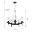 Bertelli 5-Light Dimmable Steel Cylinder Chandelier-677987021
