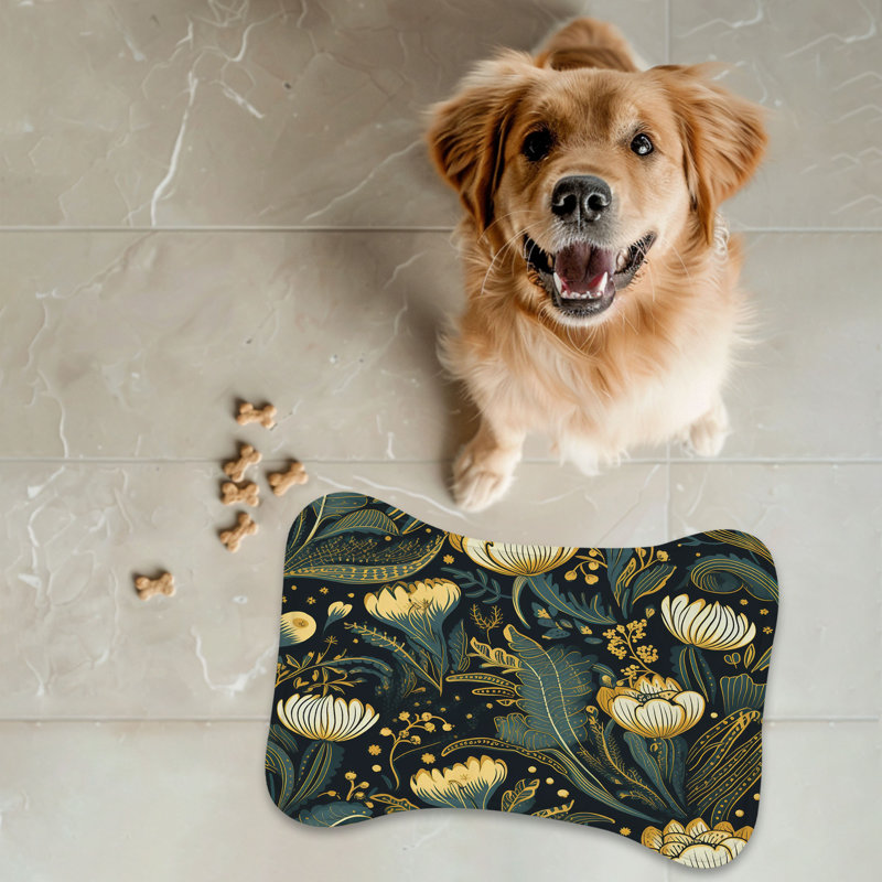 Majestic Blooms - Tapis d'alimentation en os 1 pièce