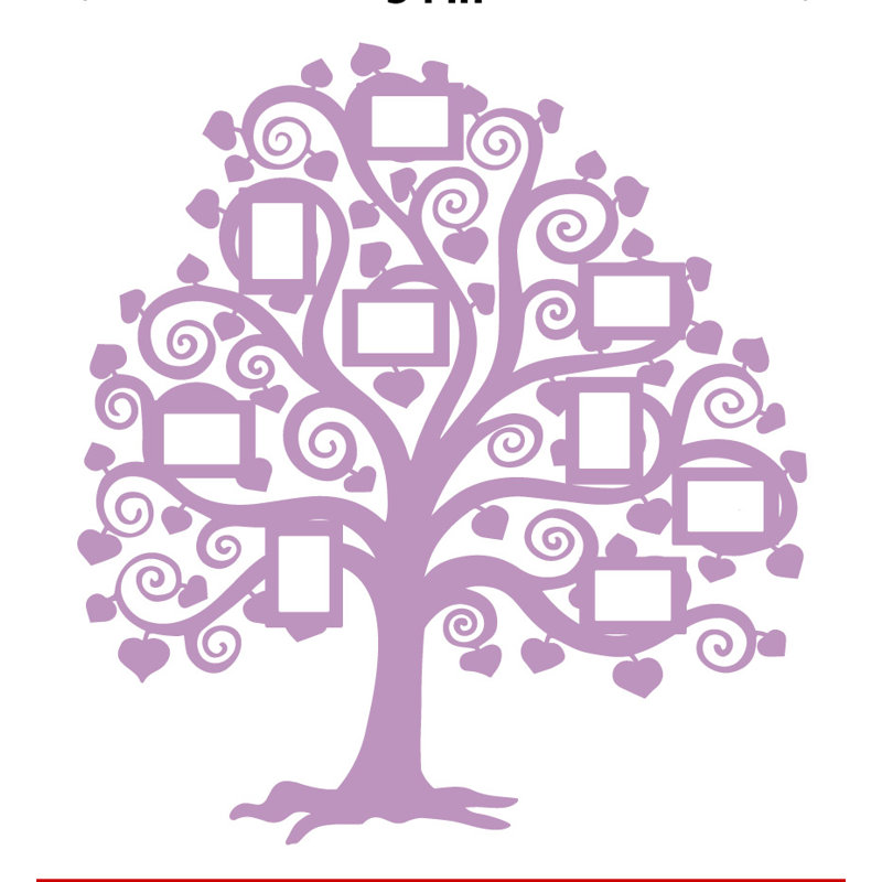 Décalcomanie murale images arbre familial, Lilas
