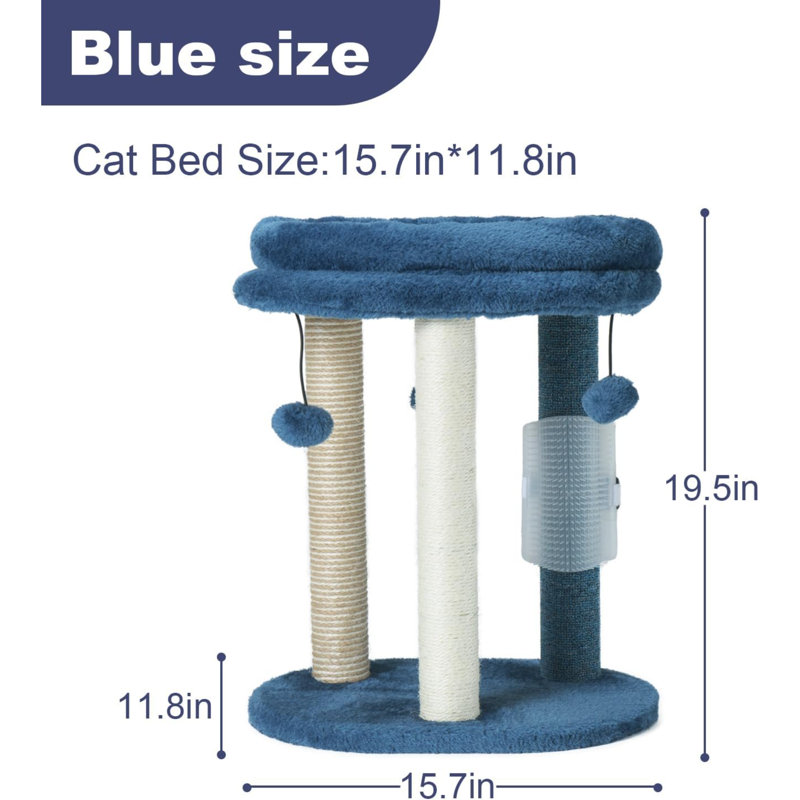 Cat Scratching Post Tree Scratch For Indoor Cats And Kittens,Sisal Carpet Jute Scratcher Tower With Bed And Hanging Ball For Kittens Up To 8Lb Grey.