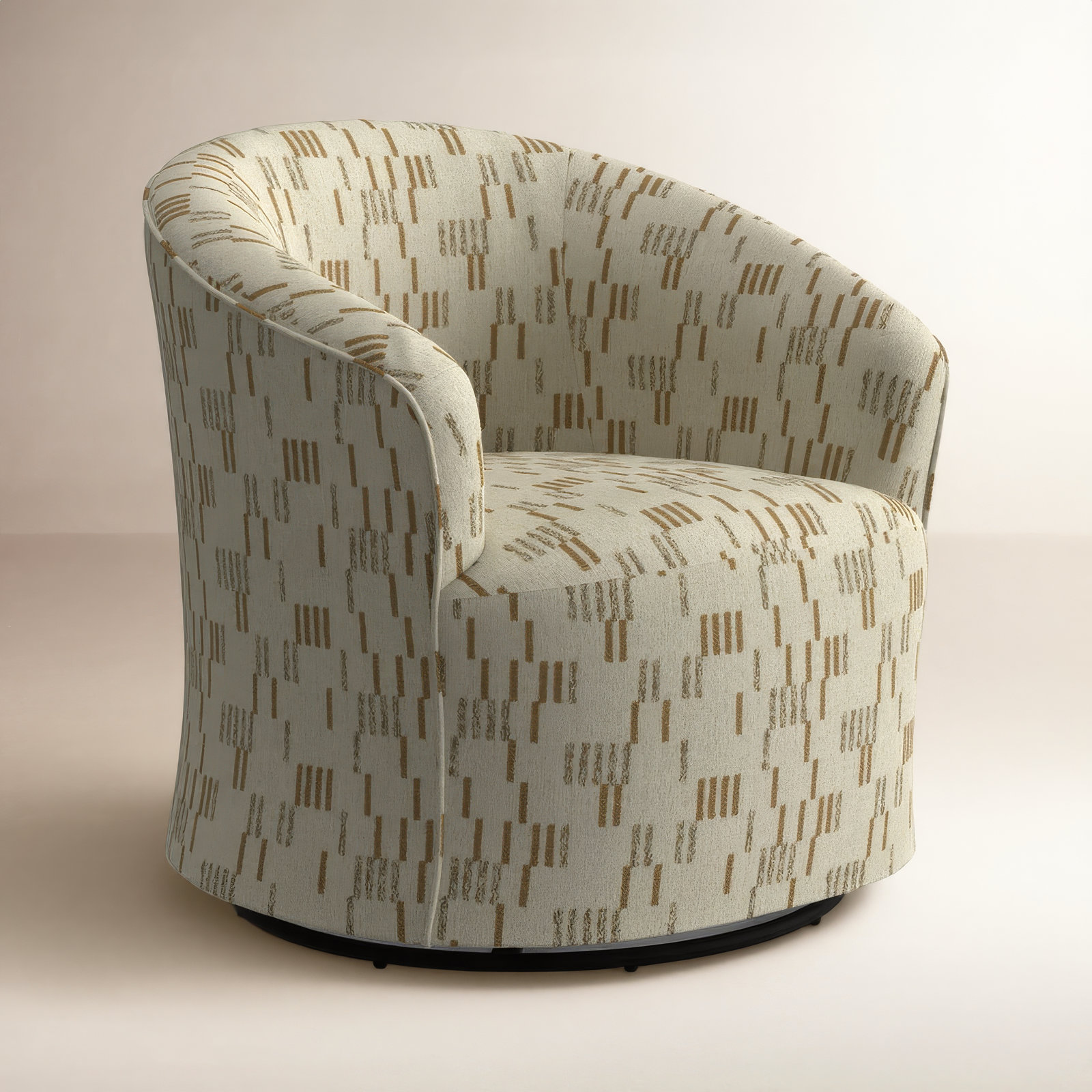 Jude Swivel Glider Accent Chair, Global Wool Graphic Print Revolution