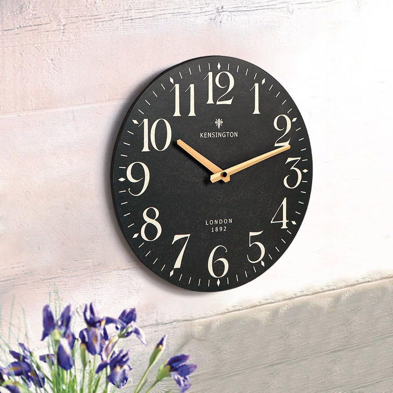 Horloge murale noire Farmhouse