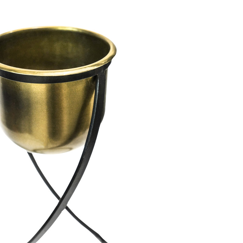 Kensington Metal Planter on Stand, 42cm H x 14cm W x 14cm D