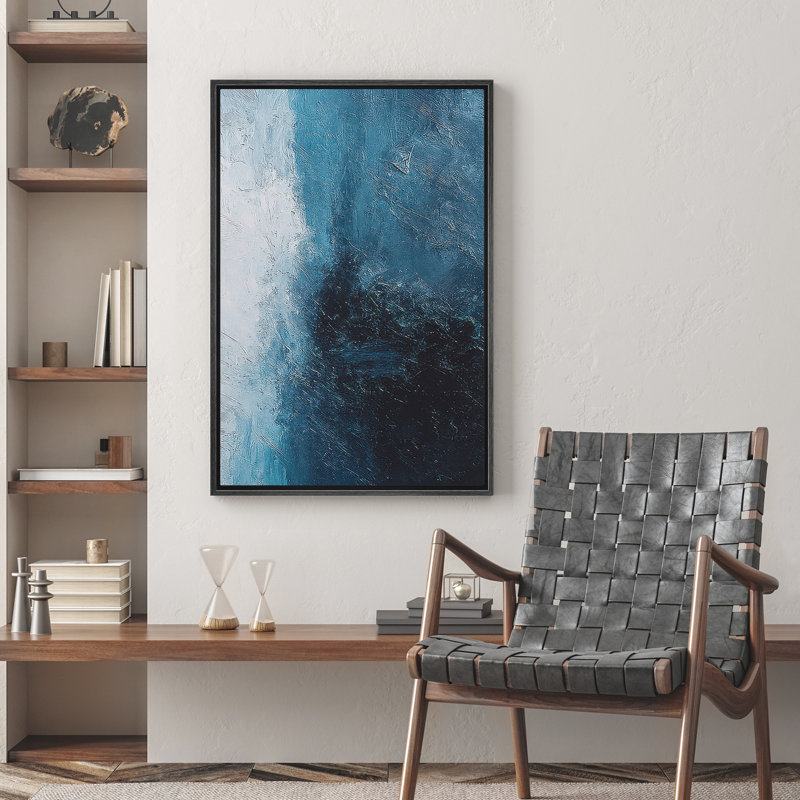 Reproduction d'art abstrait sur toile encadrée pour décoration intérieure moderne, H 36 po x l 24 po, Noir