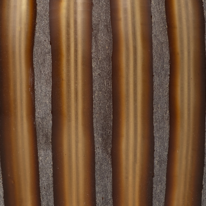 Vase décoratif décoratif en verre nervuré pour décoration intérieure, Gris, H 17 po x l 9 po x P 9 po