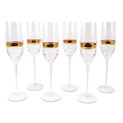 Verres à flûte à conception linéaire