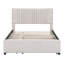 Lit plateforme tapissier avec 2 tiroirs et 1 lit gigogne, tête de lit classique-80161578-80161576
