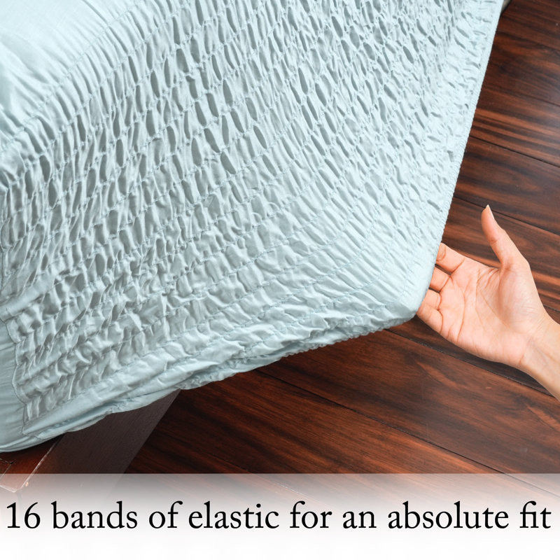 Anti-Wrinkle Soft Microfiber BedTite Tight Grip Sheet Set, Blue, Queen Sheet Set with 2 Pillowcases