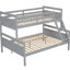 Lit superposé simple au-dessus d'un lit double gris, offrant un lit de chambre à coucher maximum, garde-corps gris pour une sécurité inégalée-723459973