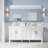 72''W X 36''H Bathroom  Mirror Medicine Cabinet, Recessed Or Surface Mount With Adjustable Glass Shelves-821312617