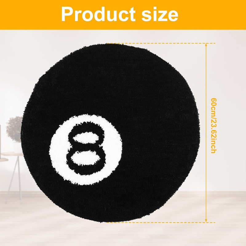 Round Solid Colour Machine Tufted 60cm X 60cm Area Rug