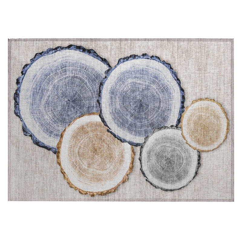 Tapis intérieur antidérapant beige et doré 2 pi x 3 pi
