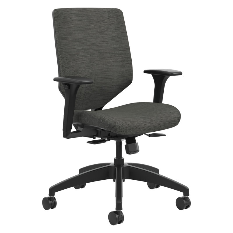 Ink Gray Solve Mid-Back Adjustable Task Chair with Mesh Support