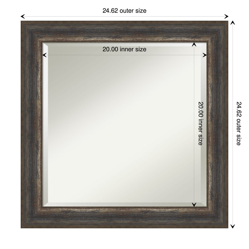 Alta Rustic Char Bronze Framed Wall Mirror