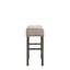 Tabouret à hauteur de comptoir en lin brun clair et gris vieilli, ensemble de 2