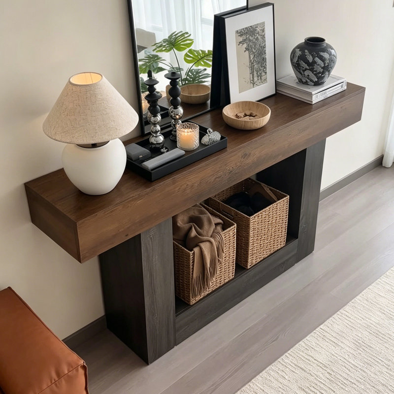 Console rétro de style français, H 31,5 po x l 47,2 po x P 13,8 po