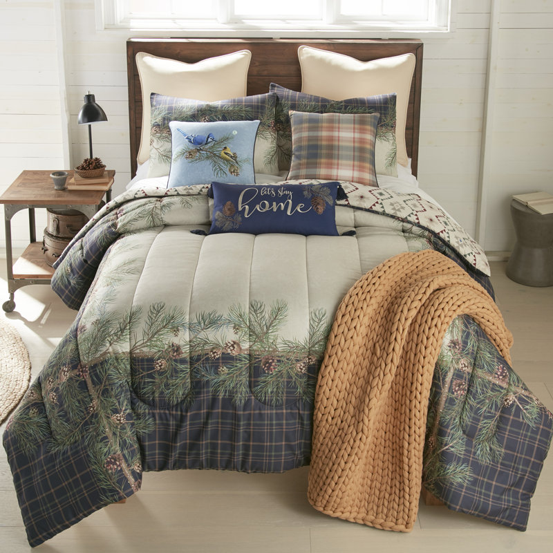 Donna Sharp Queen Reversible Pine Boughs Microfiber Comforter Set