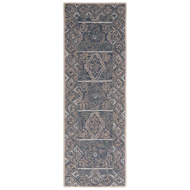 Deyoung Hand Tufted Wool Geometric Rug, Runner 2'3" x 8'