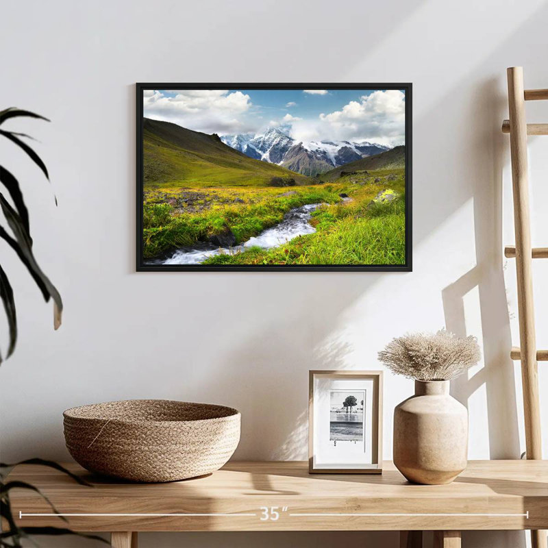 Mountain Valley, 19 po x 13 po, Cadre flottant noir