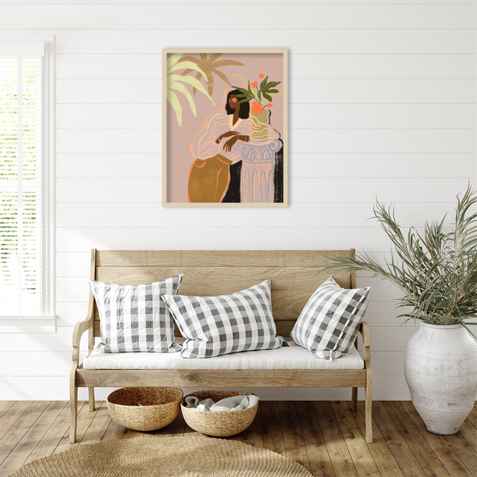 Prudence "Lady in Waiting" Print, 33" H x 26" W, Brown