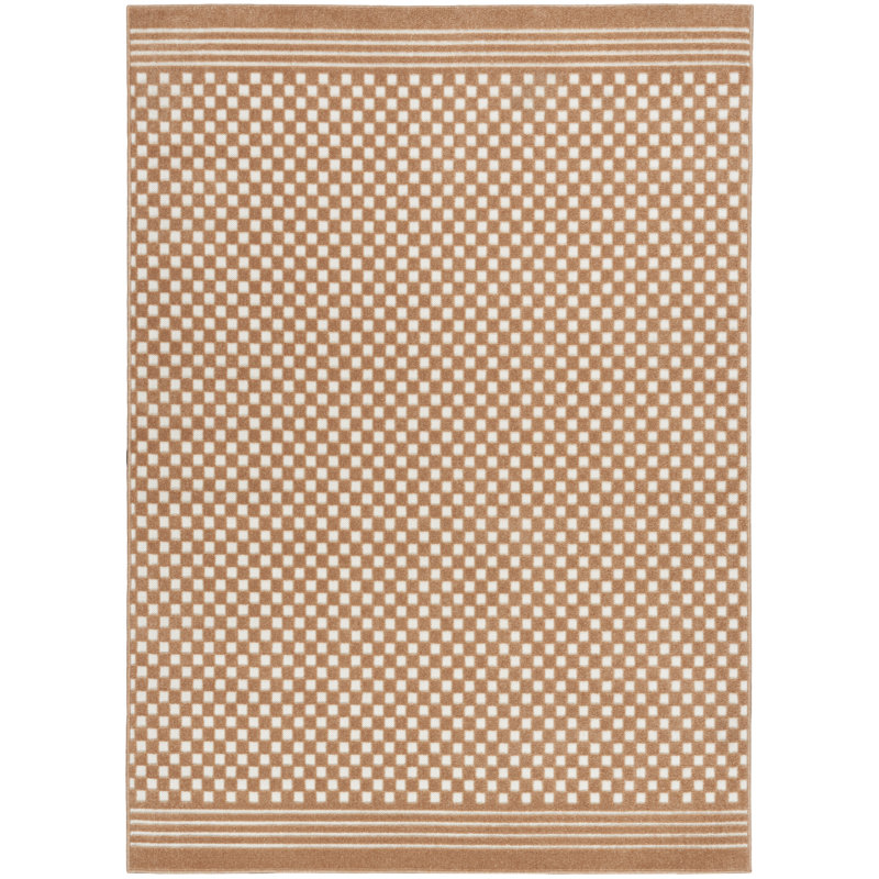 Ebern Designs Care Free Copper Modern Indoor Rug, Rectangle 5'3" x 7'