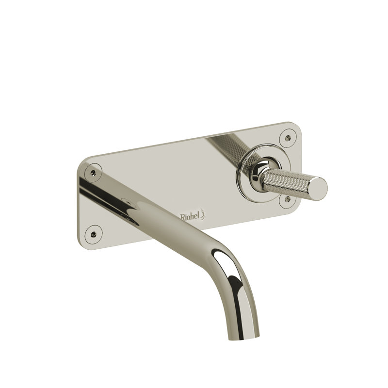 Polished Nickel Wall Mount Lavatory Faucet with Lever Handle