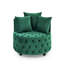 Fauteuil pivotant en velours capitonné pour le salon