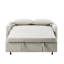 Sommeil escamotable beige avec tissu respirant, ports - pour canapé de salon réglable, ports, poches de rangement et 2 coussins dans la chambre à coucher-1124168023
