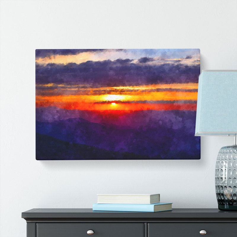 Cloudy Sunset Painting - Wrapped Canvas, 50cm H x 76cm W x 3cm D