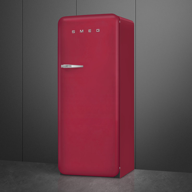 SMEG 50s Style 24'' Top Freezer 9.92 cu. ft. Refrigerator, Ruby Red, Right