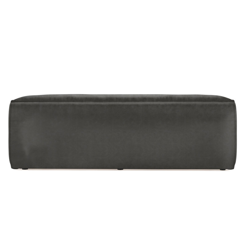 Varick Oversize Track-Arm Sofa with Flange, 30" H x 84" W x 47" D, Vintage Leather Graphite, Ebony