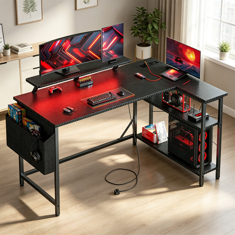L-Shaped MDF Computer Desk