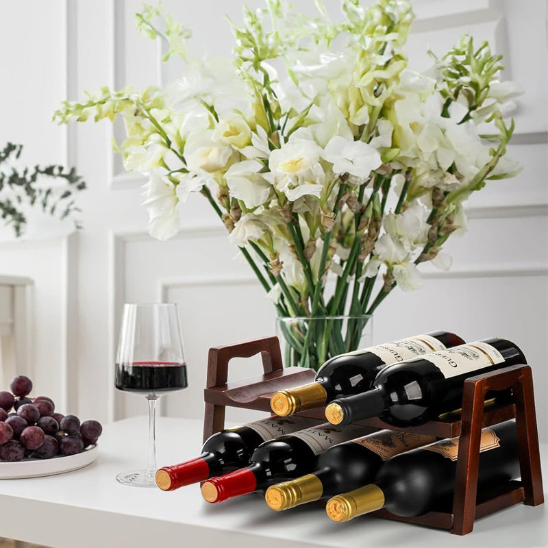 Trewet Tabletop Wine Bottle Rack Brown