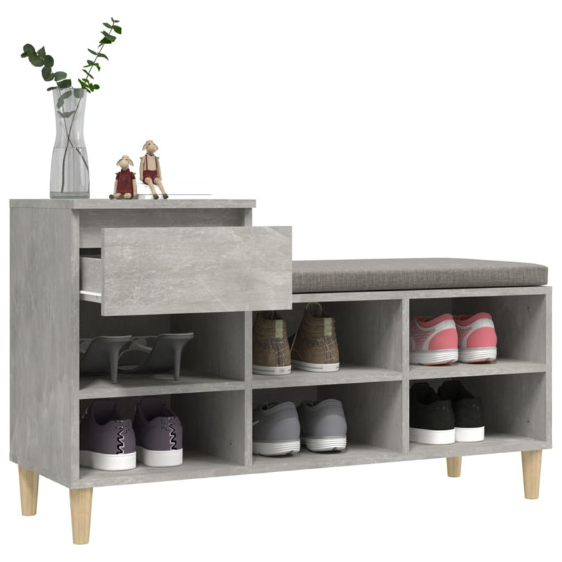 6 Pair Shoe Storage Cabinet, Grey